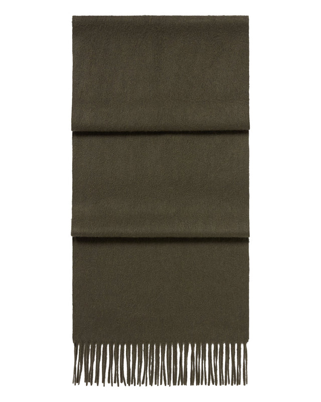 Unisex Woven Cashmere Scarf Arabica Khaki Green