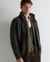 Unisex Woven Cashmere Scarf Arabica Khaki Green