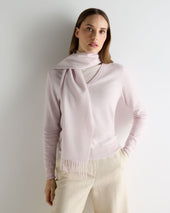 Unisex Woven Cashmere Scarf Chalk Pink