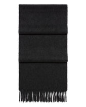 Unisex Woven Cashmere Scarf Deep Charcoal Grey