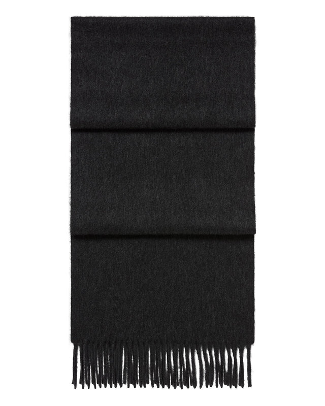 Unisex Woven Cashmere Scarf Deep Charcoal Grey