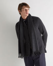 Unisex Woven Cashmere Scarf Deep Grey