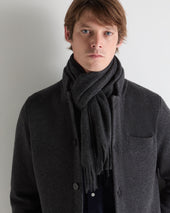 Unisex Woven Cashmere Scarf Deep Grey