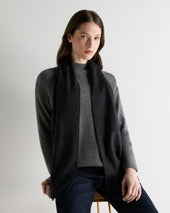 Unisex Woven Cashmere Scarf Deep Grey