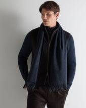 Unisex Woven Cashmere Scarf Indigo Blue
