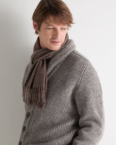 Unisex Woven Cashmere Scarf Otter Brown