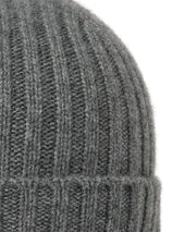 Unisex Chunky Ribbed Cashmere Hat Elephant Grey