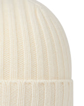 Unisex Chunky Ribbed Cashmere Hat New White