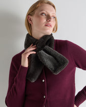 Unisex Fur Neckwarmer Arabica Khaki Green