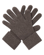Men's Ribbed Cashmere Gloves Otter Brown