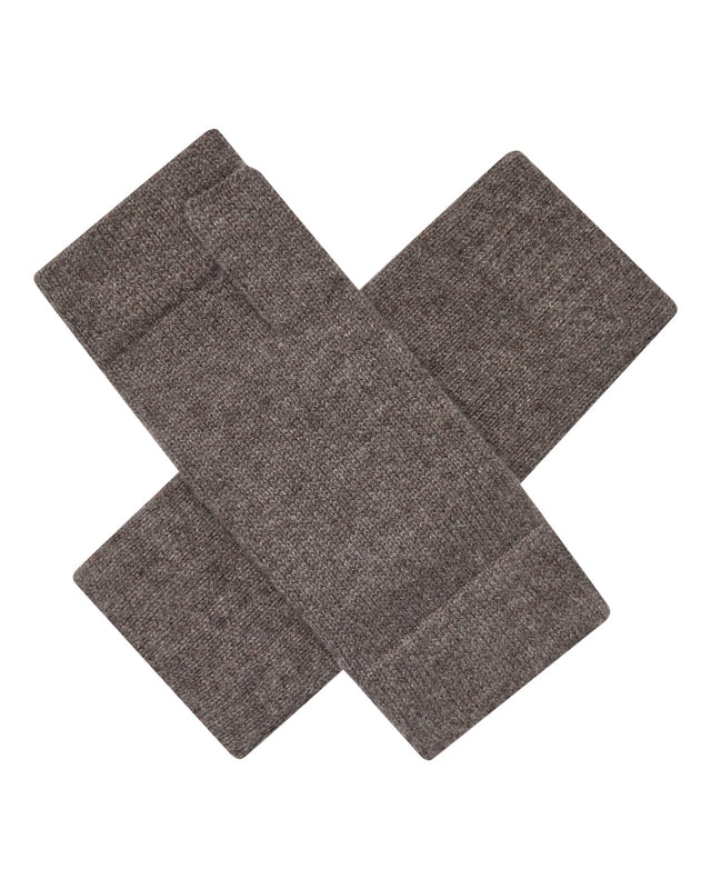 Unisex Fingerless Cashmere Gloves Otter Brown