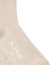 Unisex Cashmere Rib Bed Socks White