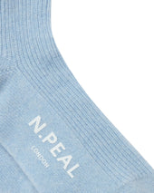 Unisex Cashmere Rib Bed Socks Sea Mist Blue