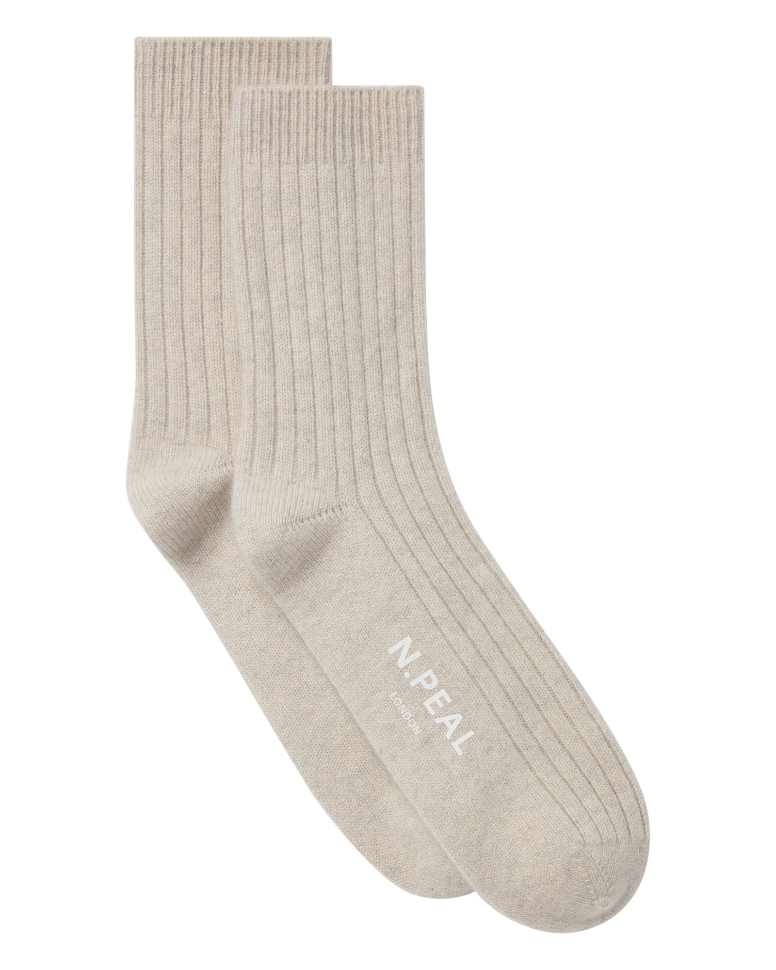 Men S Rib Cashmere House Socks Pebble Grey