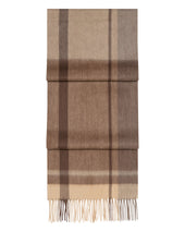Unisex Cashmere Check Scarf Brown + Camel