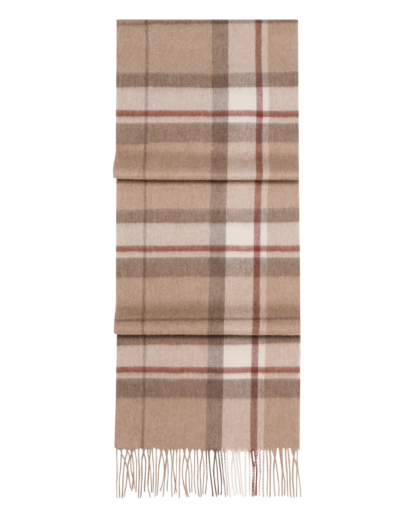 Unisex Cashmere Check Scarf Sand