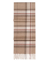 Unisex Cashmere Check Scarf Camel + Sand