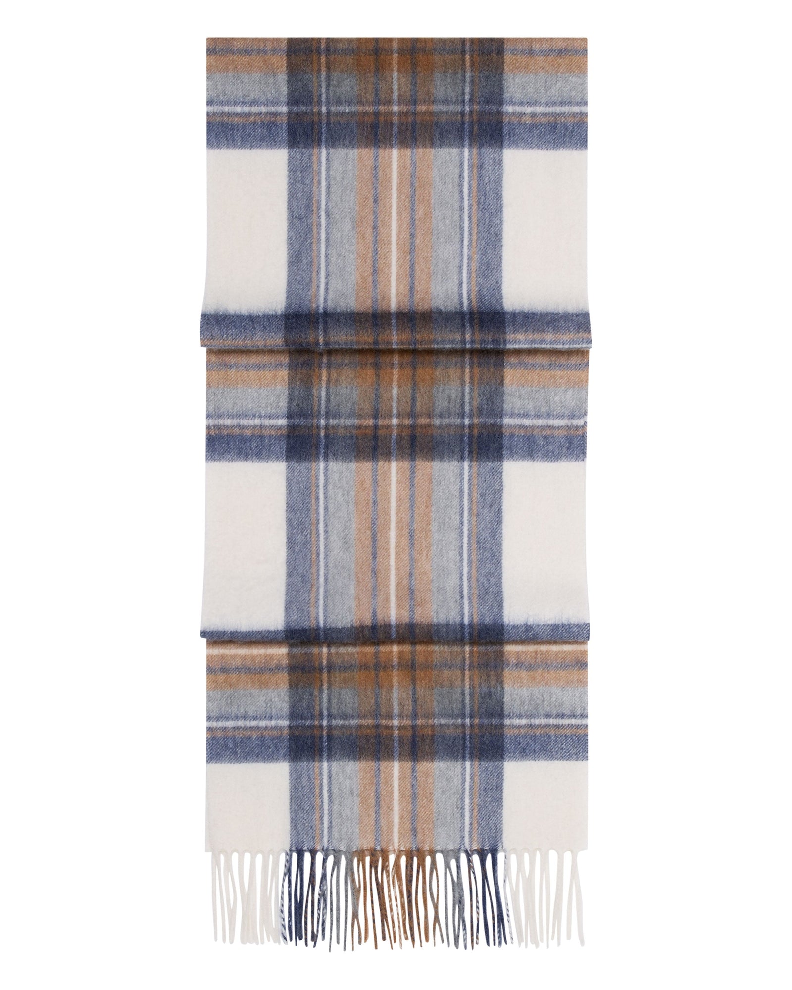 Unisex Cashmere Check Scarf Navy