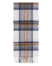 Unisex Cashmere Check Scarf Camel + Navy