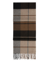 Unisex Cashmere Check Scarf Dark Brown Check