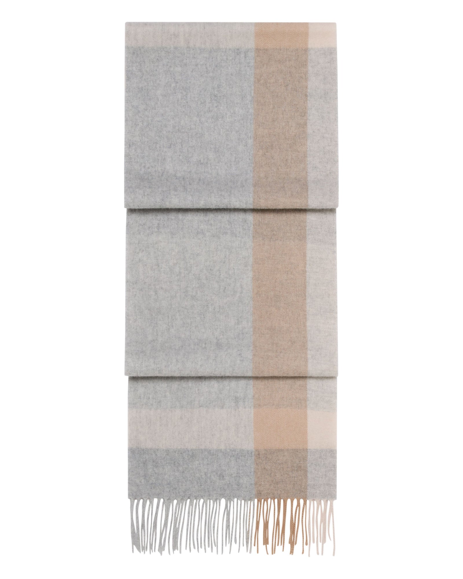 Unisex Cashmere Check Scarf Camel