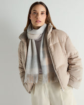Unisex Cashmere Check Scarf Camel