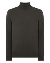 Men's Trafalgar Roll Neck Cashmere Jumper Arabica Khaki Green