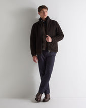 Men's Aspen Cashmere Cable Fur Cardigan Chocolate Brown