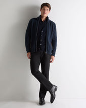 Men's Richmond Cable Cashmere Cardigan Indigo Blue