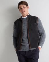 Men's Shaftesbury Cashmere Gilet Deep Charcoal Grey