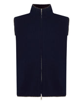 Men's Shaftesbury Reversible Cashmere Gilet Navy Blue