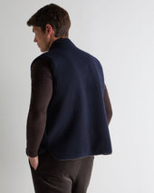Men's Shaftesbury Reversible Cashmere Gilet Navy Blue