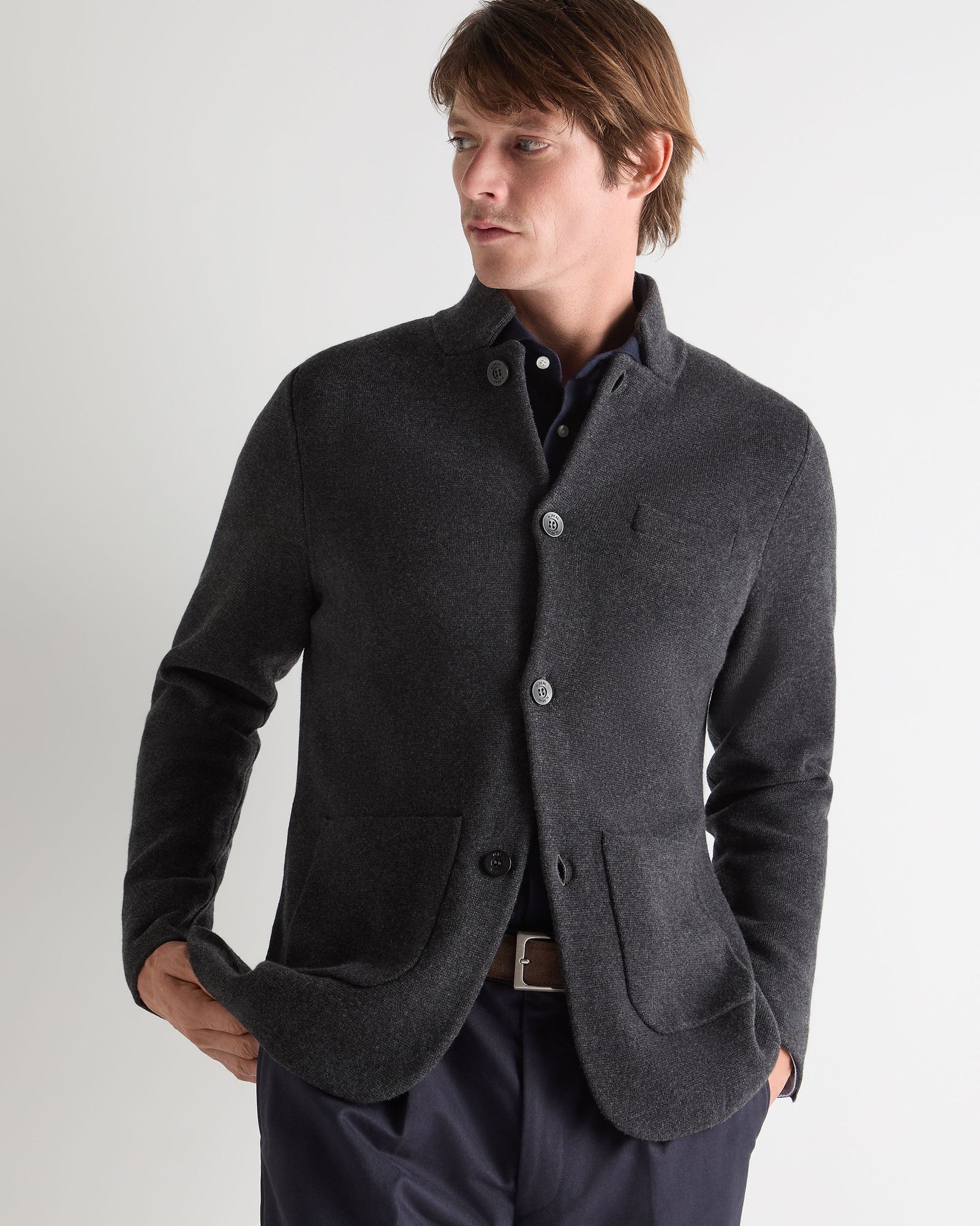 Men S Grosvenor Milano Cashmere Jacket Deep Grey