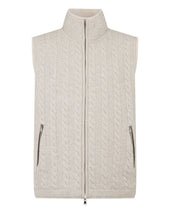 Men S Dolomiti Cable Fur Gilet Ash Grey Marl
