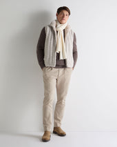 Men S Dolomiti Cable Fur Gilet Ash Grey Marl