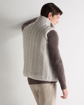 Men S Dolomiti Cable Fur Gilet Ash Grey Marl
