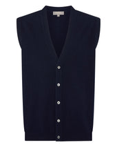 Men's Sleeveless Cashmere Tank Top Navy Blue