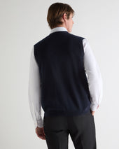 Men's Sleeveless Cashmere Tank Top Navy Blue
