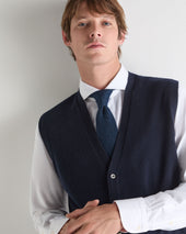 Men's Sleeveless Cashmere Tank Top Navy Blue