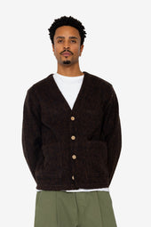 Pocket Cardigan Espresso Brushed Wool
