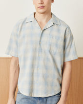 Linen Plaid SS - Light Blue
