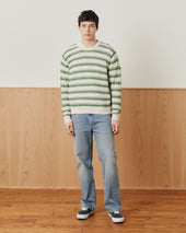 Stripe Linen Silk Crewneck
