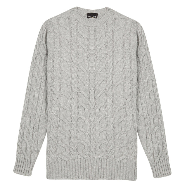 Light Grey Extra Chunky Cashmere Cableknit