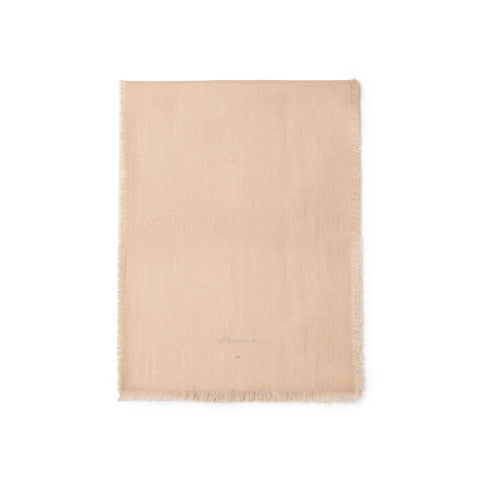 Camel and beige cashmere two-tone scarf