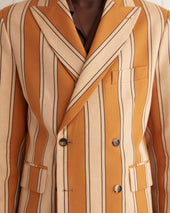Awning Stripe Double-Breasted Suit Jacket