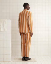 Awning Stripe Double-Breasted Suit Jacket