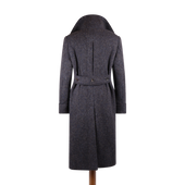 Greatcoat In And Brown Herringbone Donegal Wool