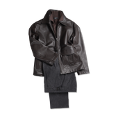 Flight Jacket In Brown Napa Leather