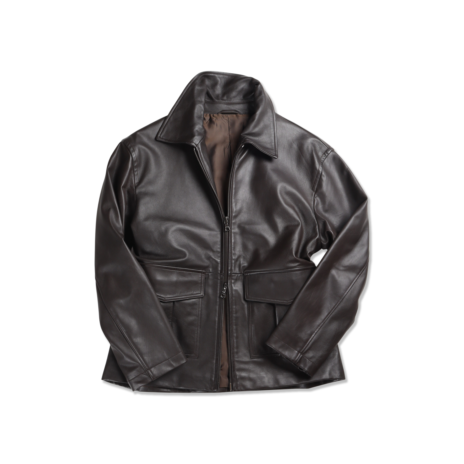 Flight Jacket In Brown Napa Leather