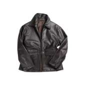 Flight Jacket in Chocolate Brown Napa Leather